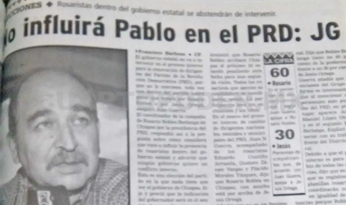 Siniestro pasado: No influirá Pablo en el PRD: Juan Guerra