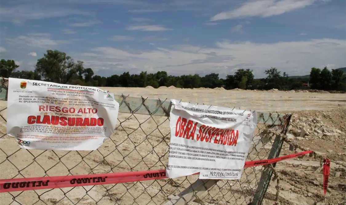 Autoridades clausuran obra en margenes del Río Grijalva