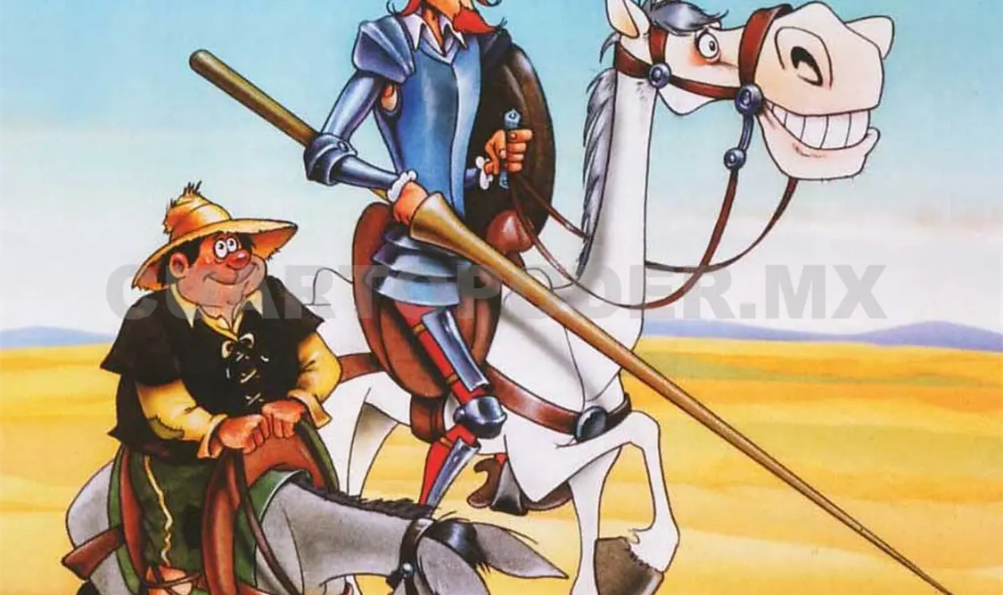 Don Quijote de la Mancha junto a Sancho Panza. Cortesía