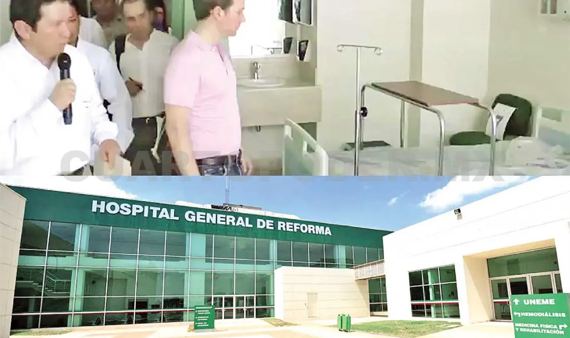Constata Velasco avance en la construcción del Hospital de Reforma