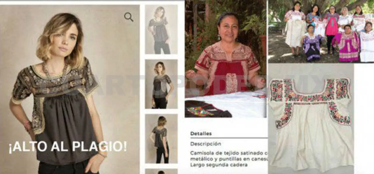 Imagen que demuestra el plagio del diseño por una marca de ropa argentina. Cortesía