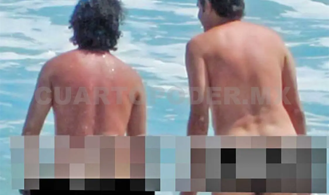 Jaitovich y Miguel Vallejo en playa nudista