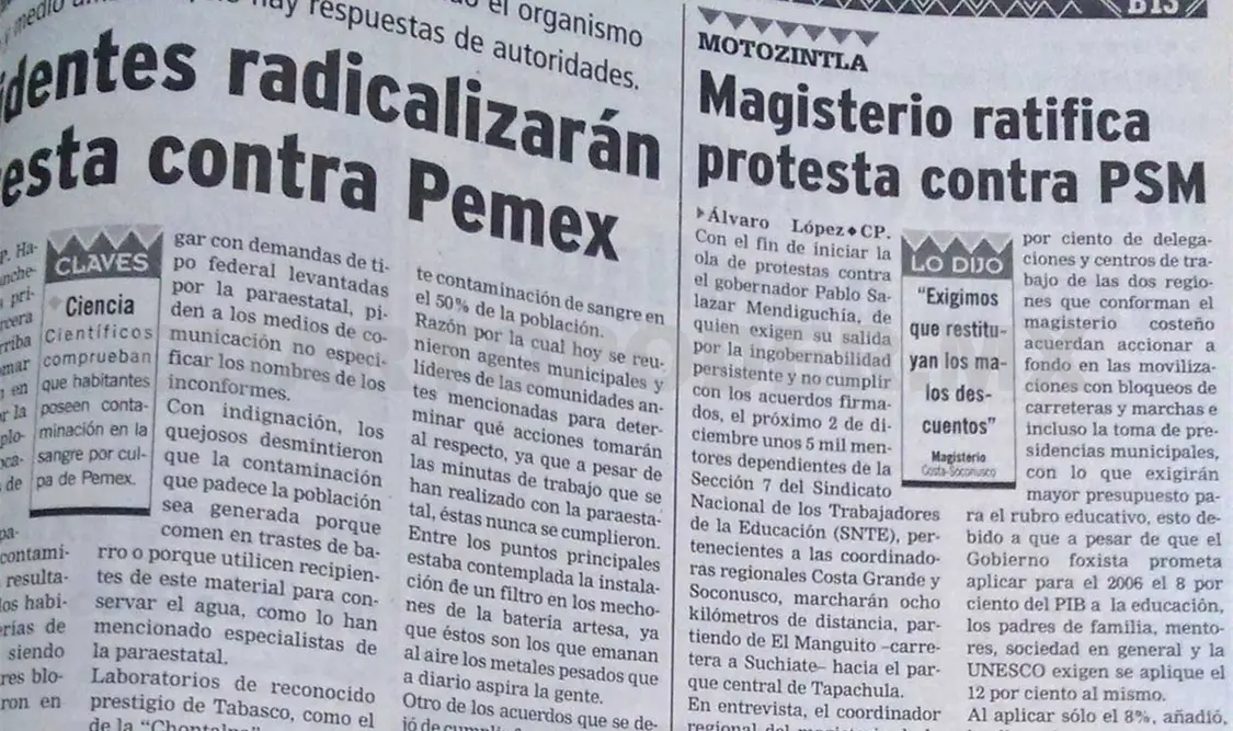 Alrededor de 5 mil docentes de la Sección 7 marcharían ocho kilómetros de distancia, partiendo de El Manguito —carretera a Suchiate— hacia el Parque Central de Tapachula. CP