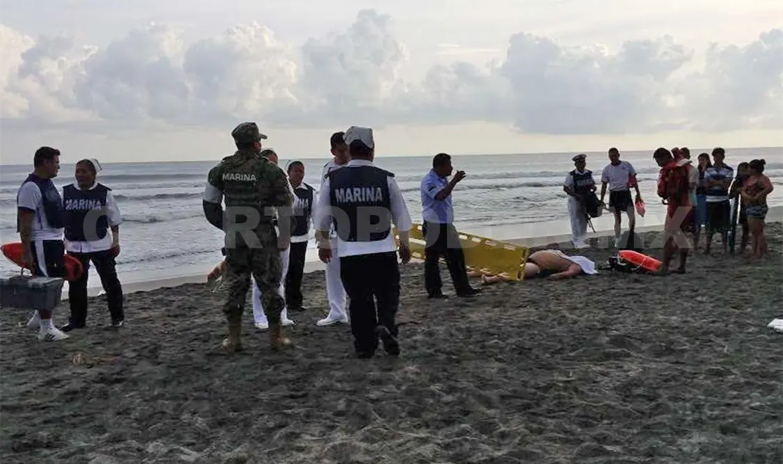 Dos hombres se ahogaron en el mar, a la altura de Playa Linda, en el municipio de Tapachula.