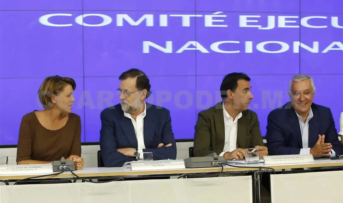 Mariano Rajoy en reunión con el Comité Ejecutivo Nacional del conservador Partido Popular. Notimex