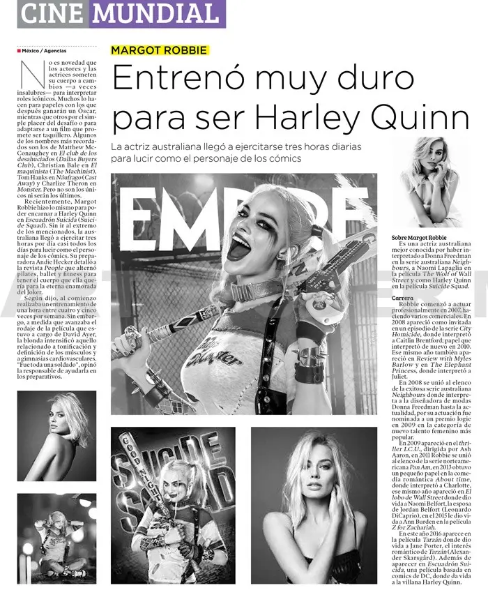 Entrenó muy duro para ser Harley Quinn