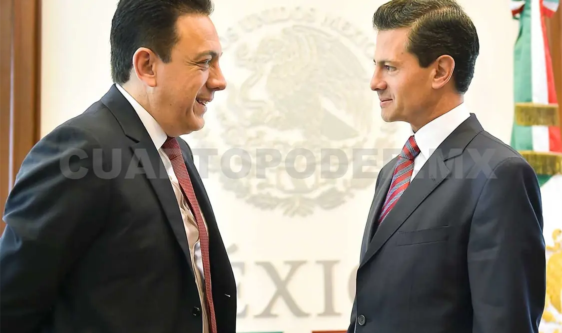 El gobernador electo de Hidalgo, Fayad Meneses y el presidente Peña Nieto, en reunión. Presidencia