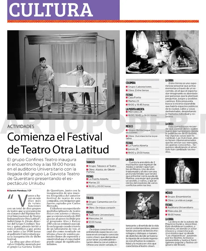Comienza el Festival de Teatro Otra Latitud