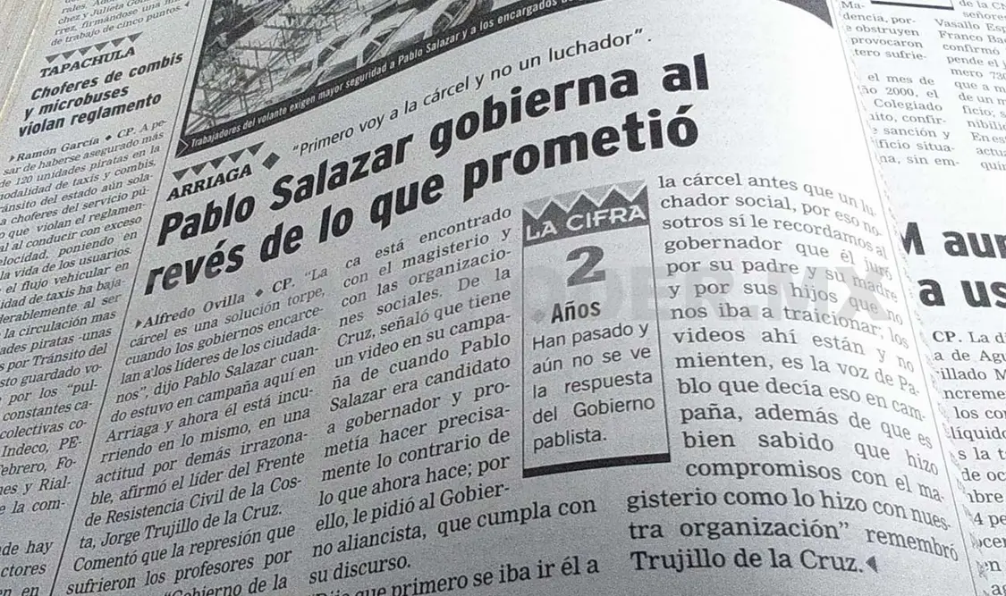 Siniestro pasado: Pablo Salazar ejecuta al revés de lo que prometió