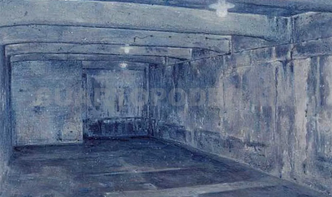 La pintura de tonalidad azul puede llegar a confundirse con una obra abstracta. Cortesía