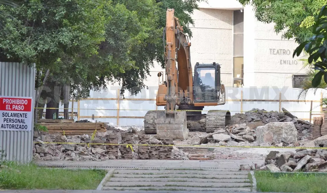 La Calzada ahora, durante las obras de remodelación. Óscar León / CP