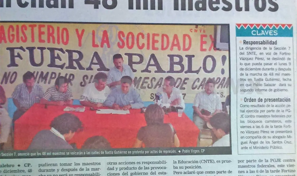 Siniestro pasado: Marchan 48 mil maestros