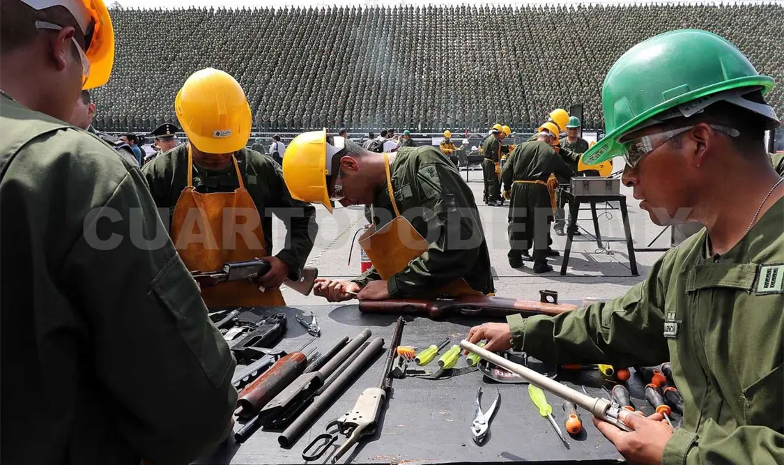 Sedena destruye armas de fuego