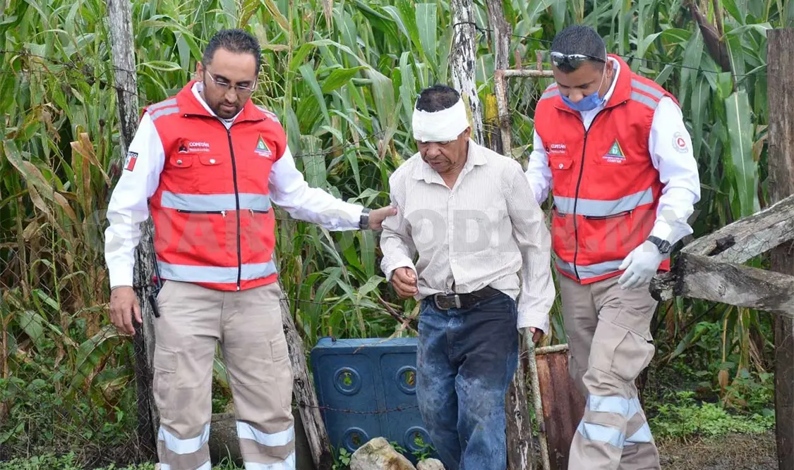Campesino se abrió la cabeza con un hacha