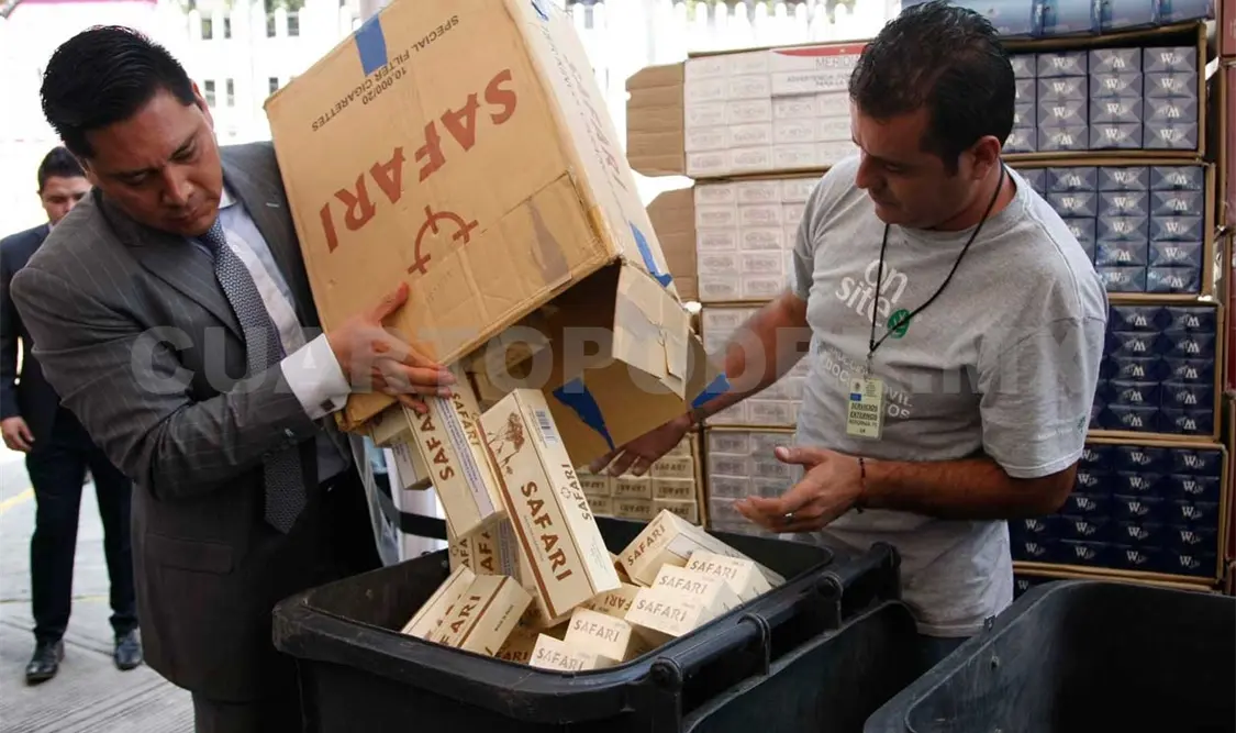 PGR destruye cigarros ilegales
