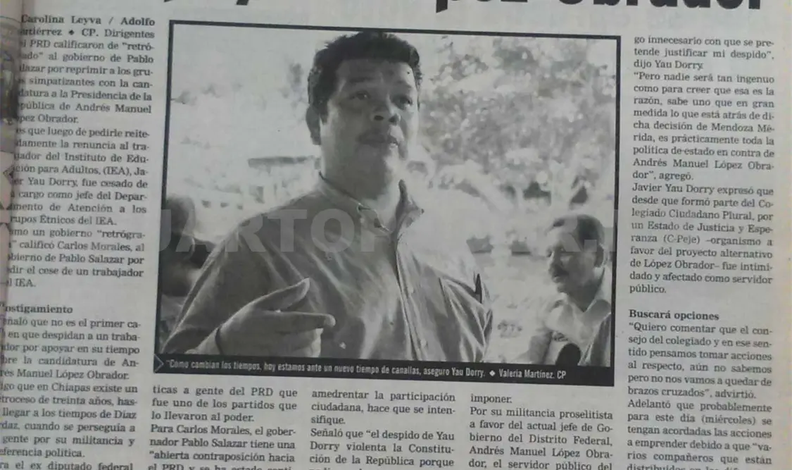 Siniestro pasado: Cesan a trabajador de IEA por apoyo a López Obrador