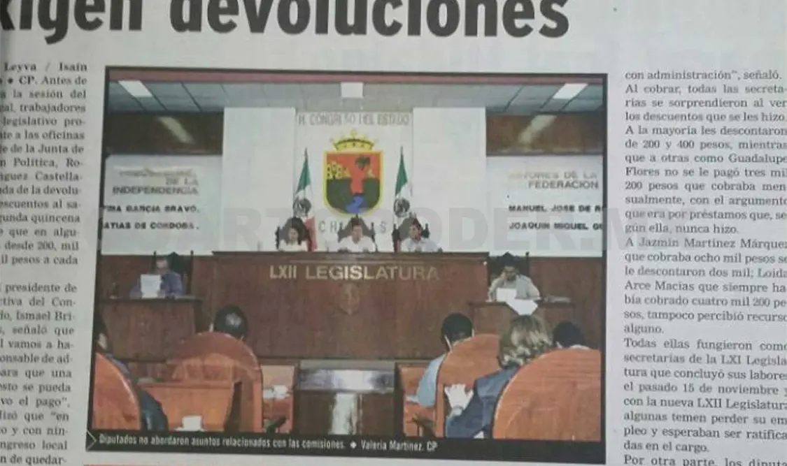 Diputados no abordaron asuntos relacionados con las comisiones. CP