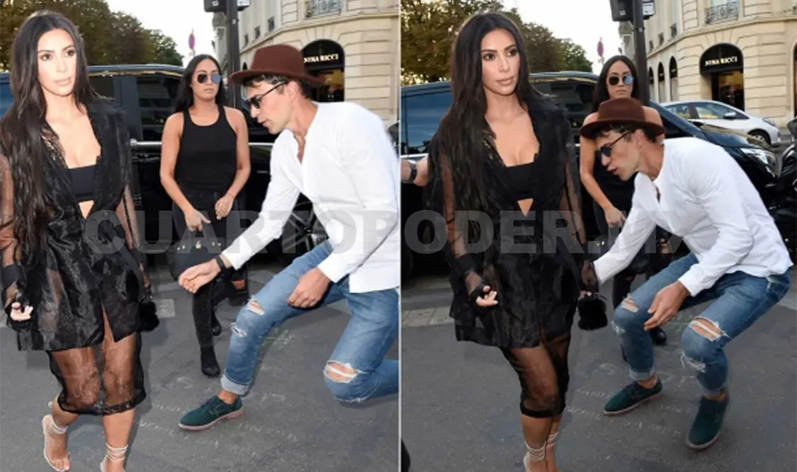 Quiso besarle el trasero a Kim Kardashian