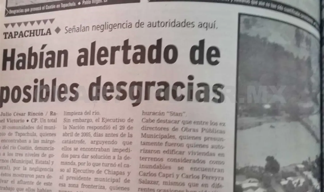 Siniestro pasado: Habían alertado de posibles desgracias