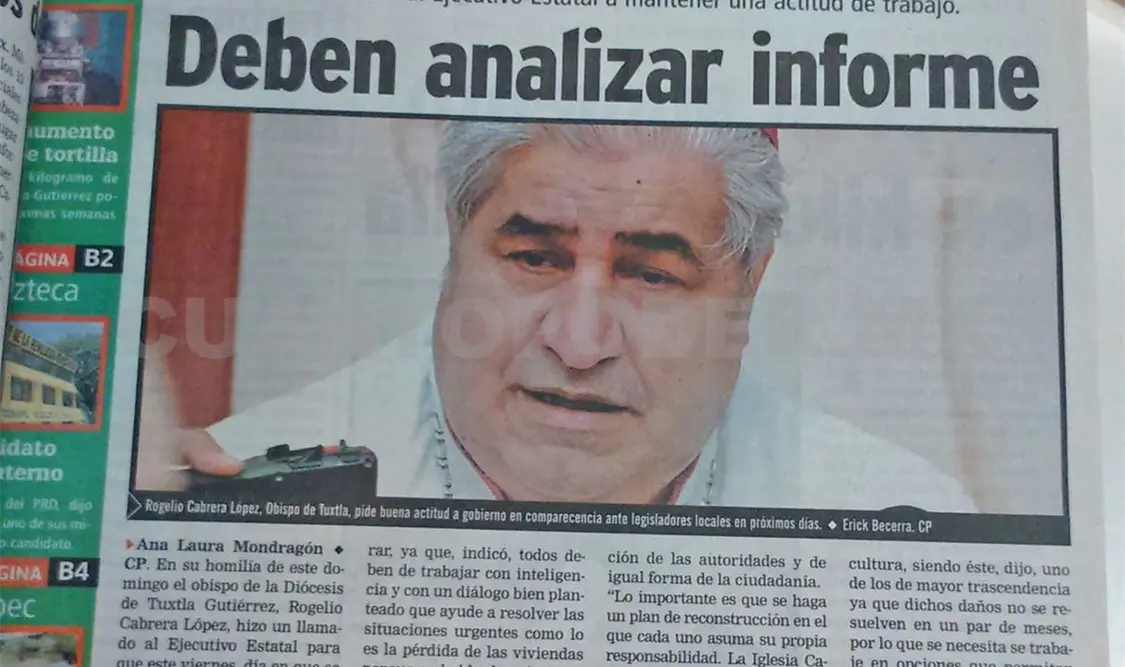 Siniestro Pasado: Deben analizar informe: Cabrera