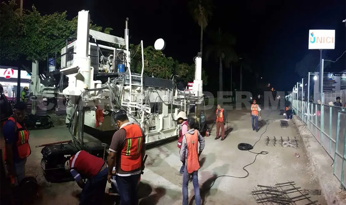 Colocan concreto en Bulevar Belisario Domínguez