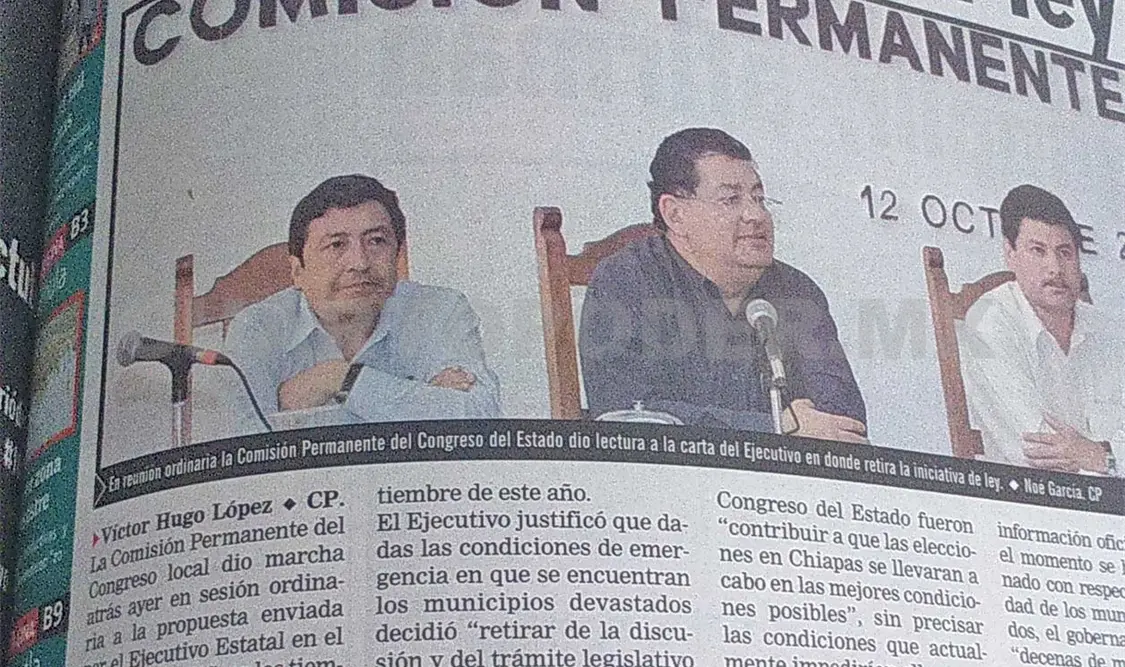 Siniestro Pasado: Recula Pablo con ley, turnan oficio