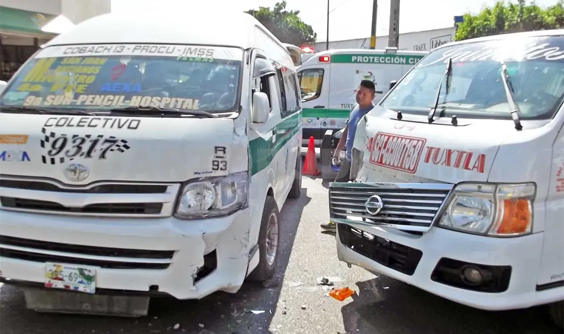 Dos lesionadas en colectivazo