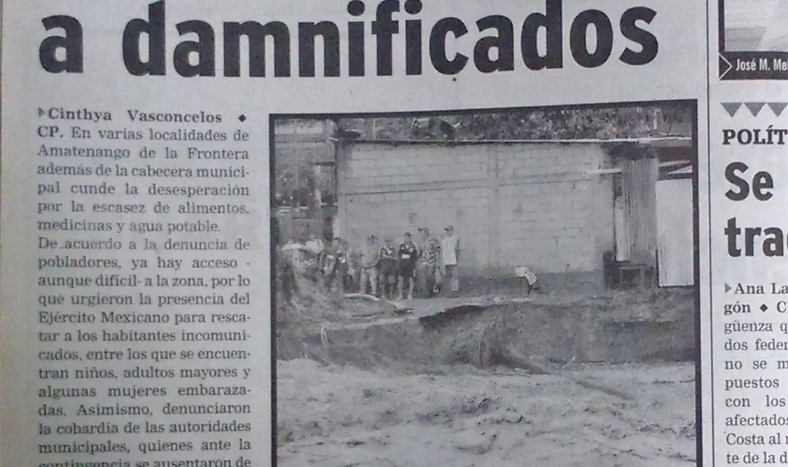 Denunciaron la cobardía de las autoridades municipales, quienes ante la contingencia se ausentaron de las comunidades afectadas, principalmente el alcalde. CP