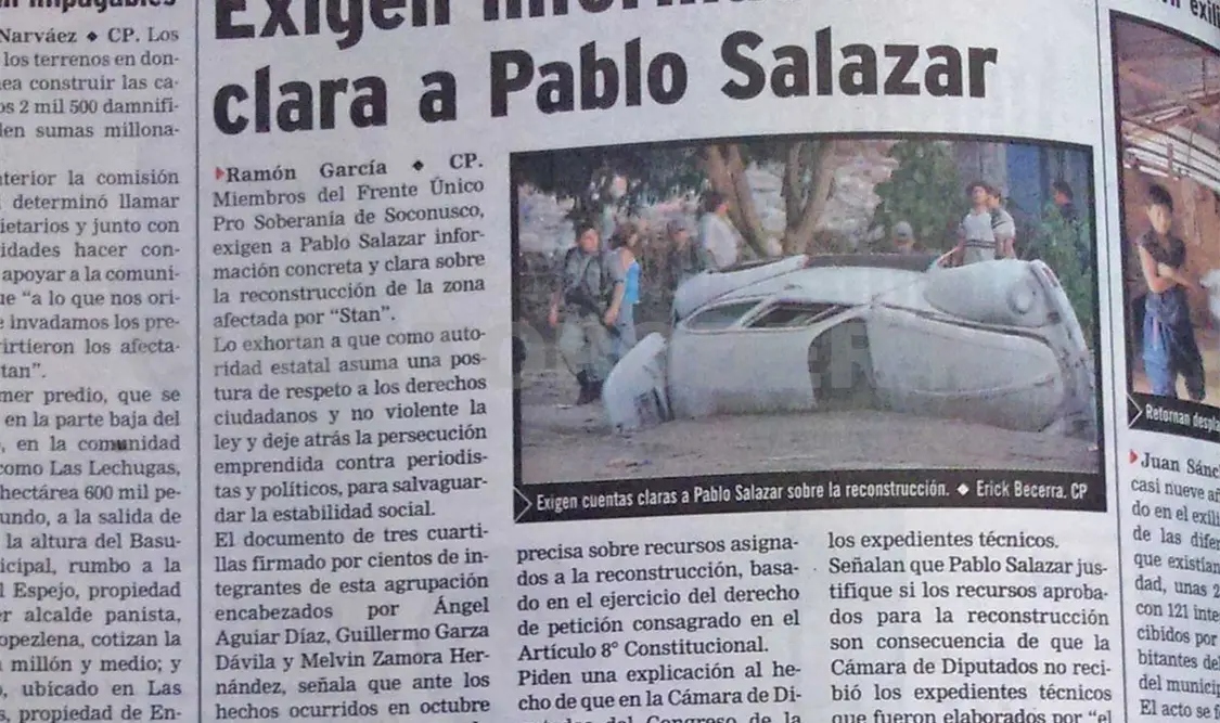 Afectados exhortaron al gobernador Pablo Salazar a que como autoridad estatal asuma una postura de respeto a los derechos ciudadanos. Ramón García / CP
