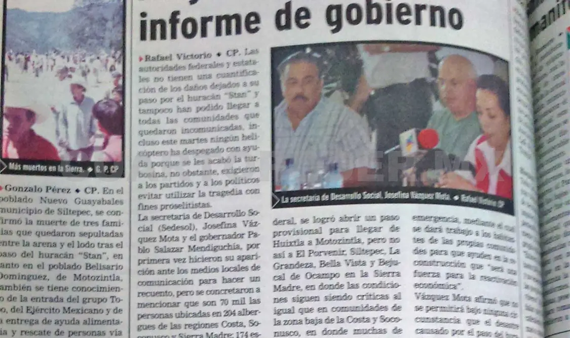 Publicación que evidenciaba las irregularidades del gobierno estatal. CP