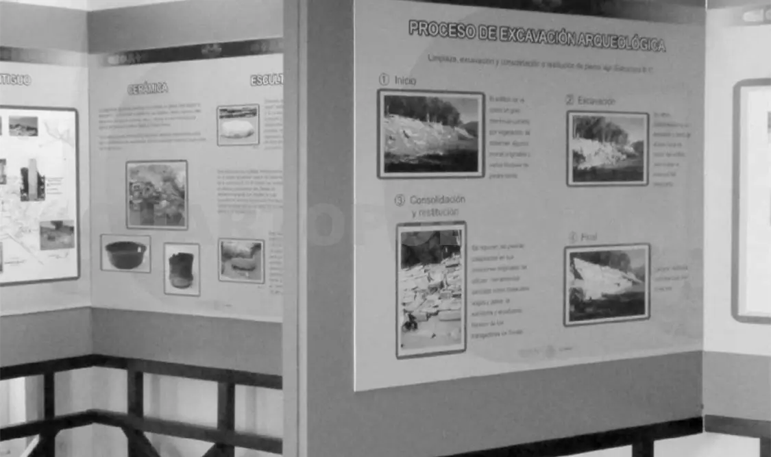 La Sala Introductoria contribuye a que el visitante ubique mejor en el tiempo y el espacio a la cultura que habitó Iglesia Vieja. Cortesía