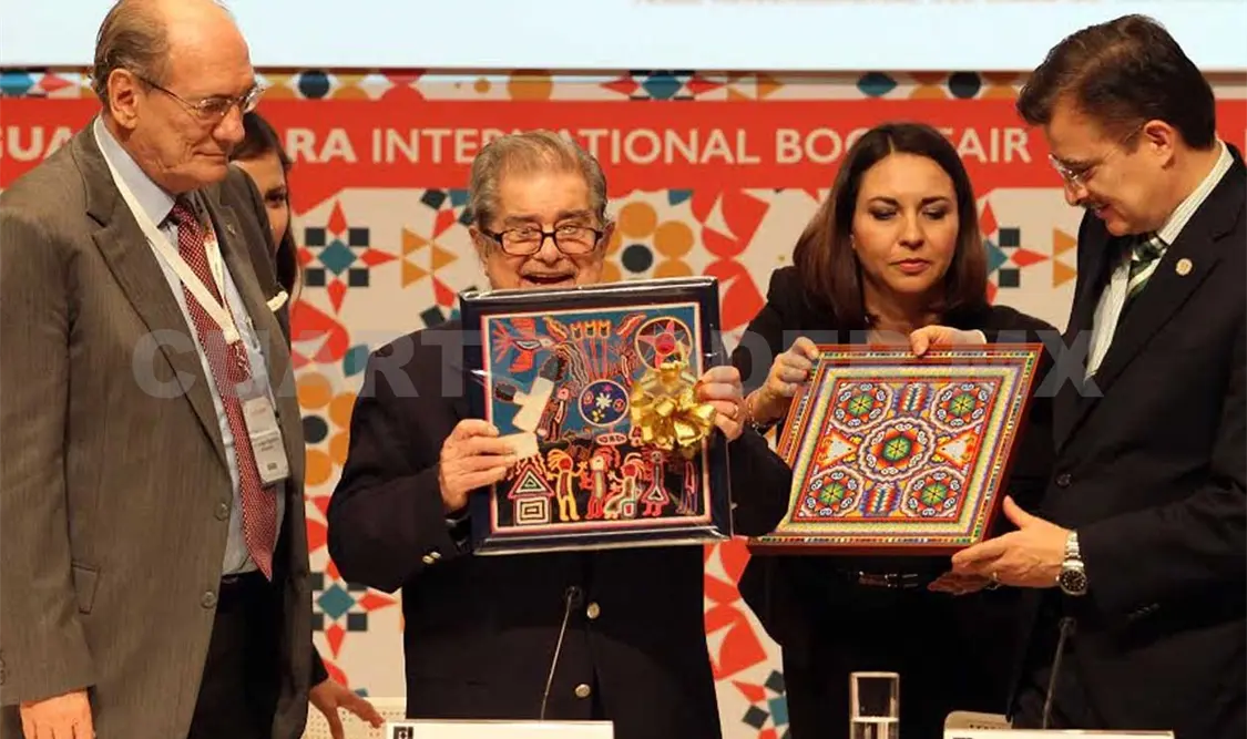 Miguel León Portilla en el homenaje por su 90 aniversario. Cortesía