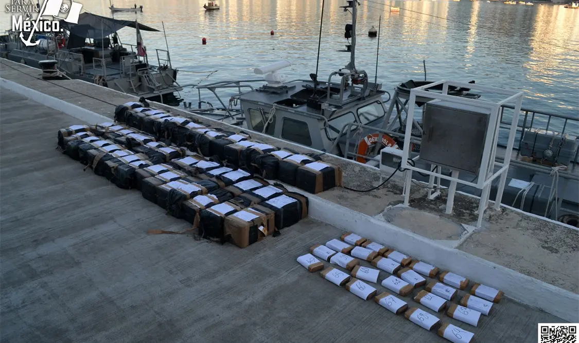 La Armada de México asegura casi dos toneladas de cocaína en Costas de Oaxaca y Guerrero