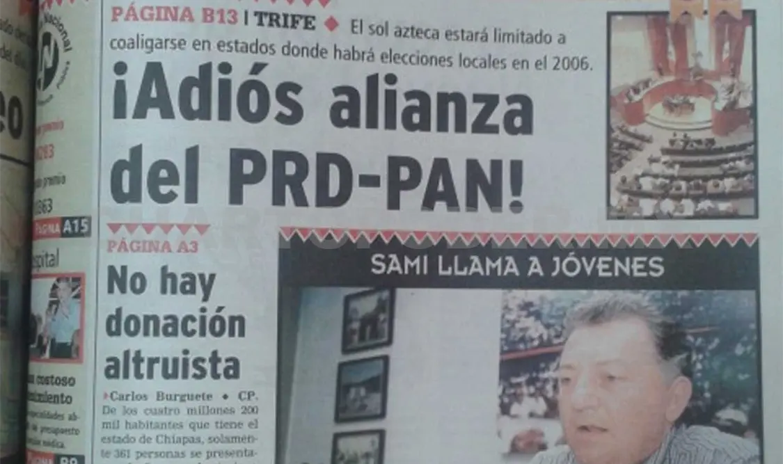 Siniestro pasado: Corrompió Pablo Salazar al PRD chiapaneco