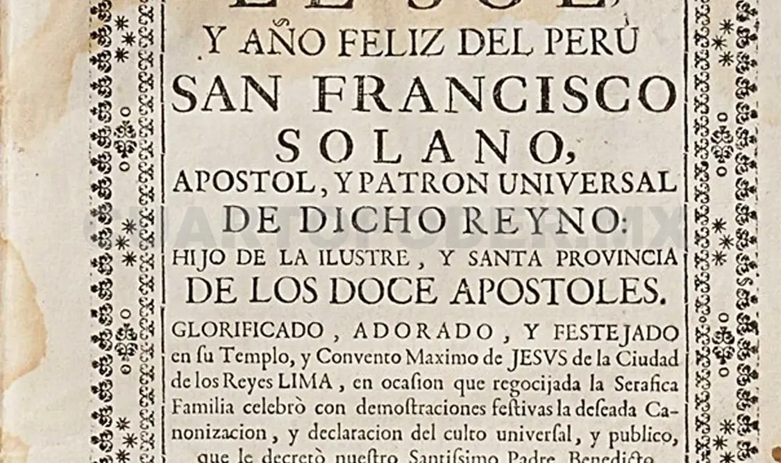 Entre las reliquias devueltas se encuentra el libro El Sol y Año Feliz del Perú San Francisco Solano. Cortesía