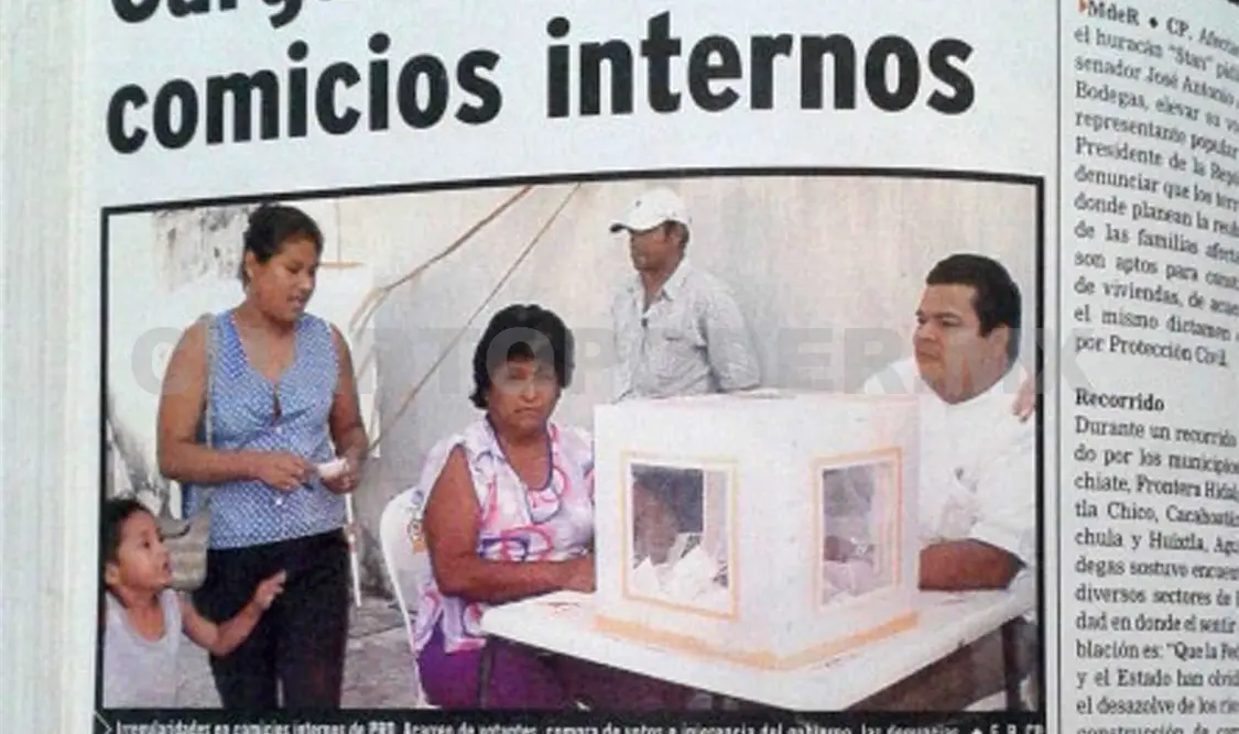 Publicación en la que algunos aspirantes del sol azteca denunciaron la influencia del gobierno de Pablo Salazar, la cual favoreció a sus exempleados. CP