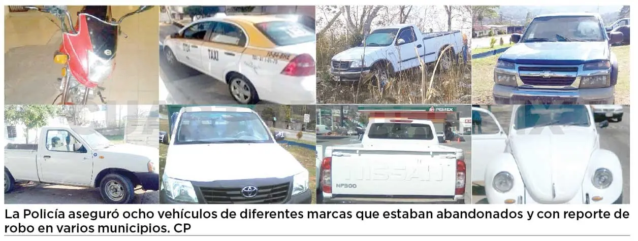 Recuperan policías ocho vehículos robados