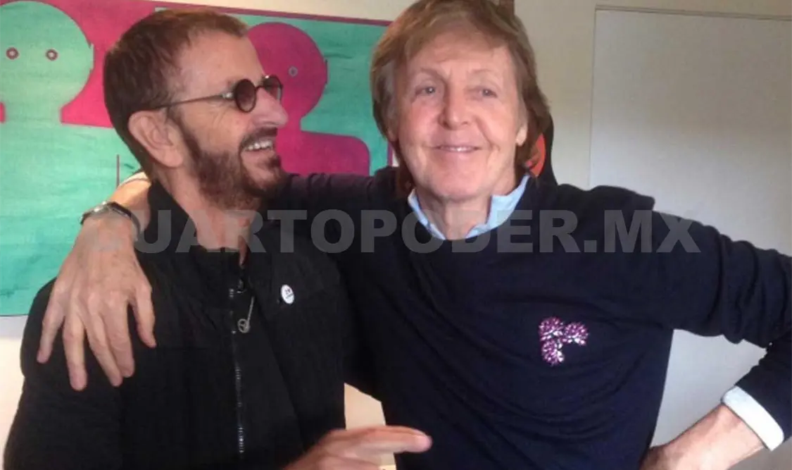 Paul McCartney y Ringo Starr en grabaciones