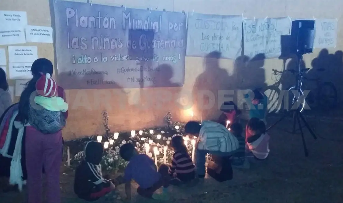 Se unen a plantón por niñas guatemaltecas muertas