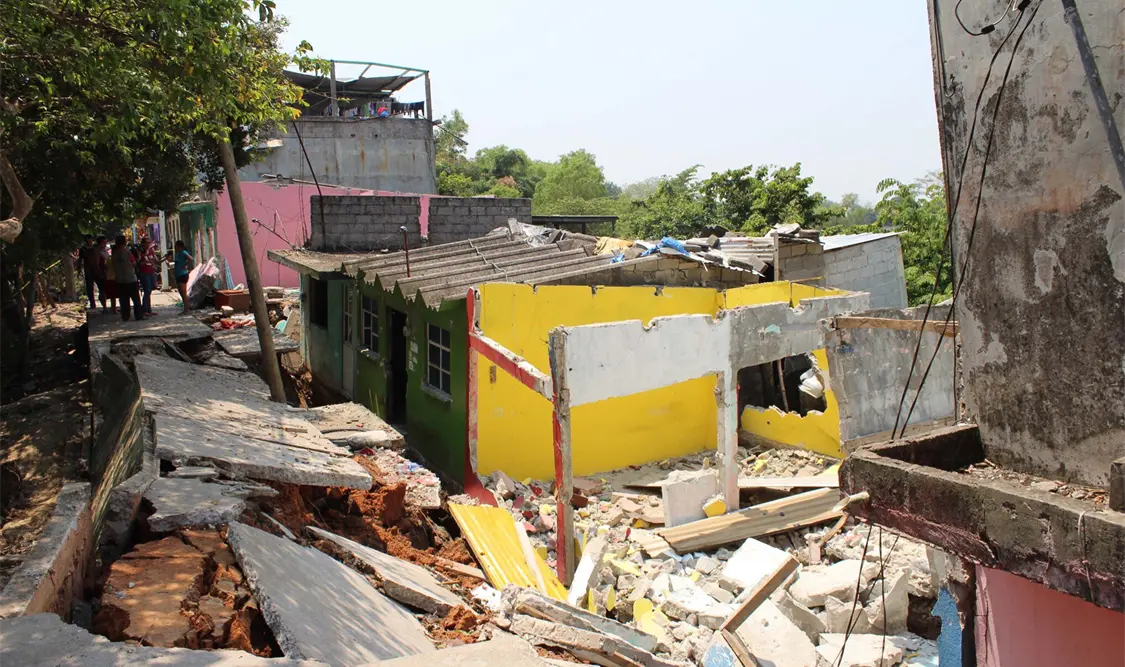 Sequía provoca hundimiento de 11 casas en Tabasco