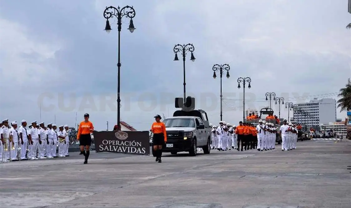 La Marina-Armada de México implementa la Operación Salvavidas Semana Santa 2017, en las playas del Golfo de México, Mar Caribe y Océano Pacífico. NTX