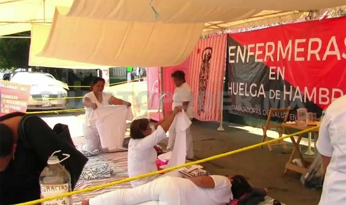 Huelga de hambre de enfermeras cumple nueve días