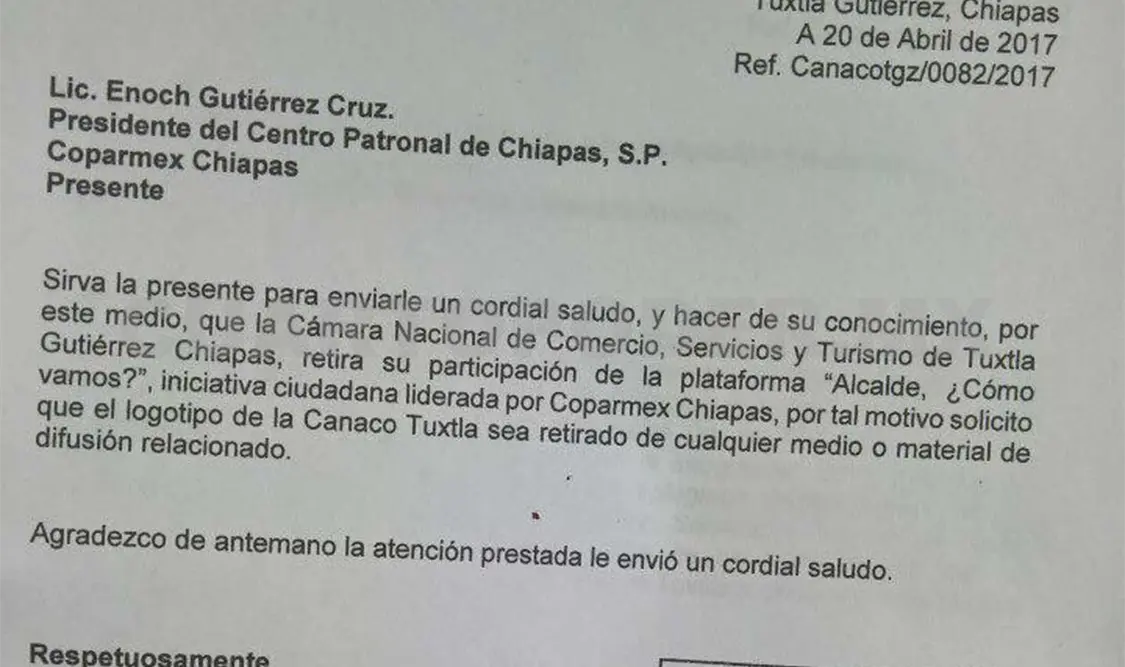 Abandona Canaco iniciativa “Alcalde ¿Cómo Vamos?”
