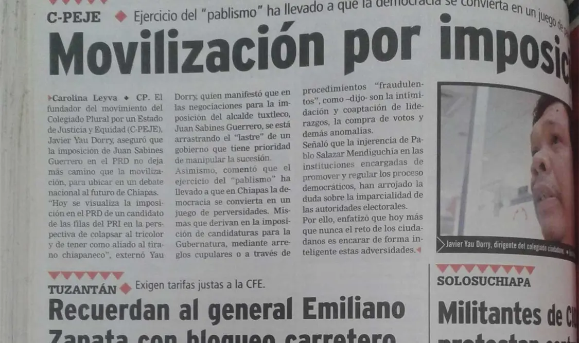 Publicación que evidencia como la injerencia de Pablo Salazar en las instituciones electorales crean duda sobre su imparcialidad. CP