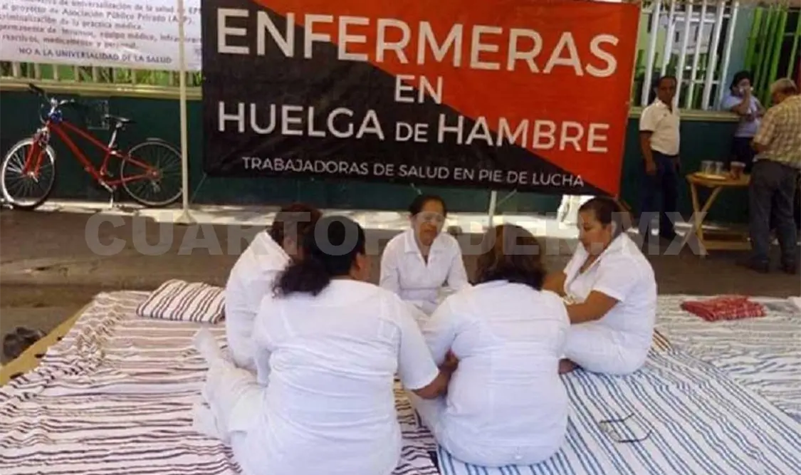 Las enfermeras del Hospital Rafael Pascacio Gamboa han cumplido su tercer semana de huelga de hambre. Cortesía