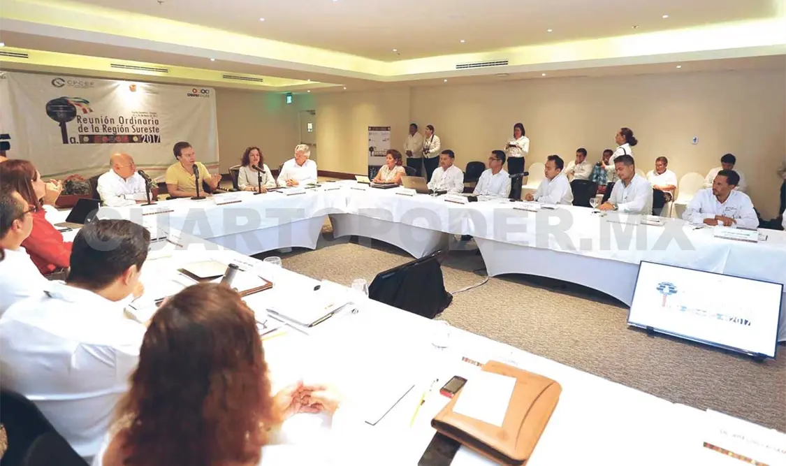 MVC dio la bienvenida a los asistentes a la Reunión Ordinaria de la Región Sureste de la Comisión Permanente de Contralores Estados-Federación 2017. CP