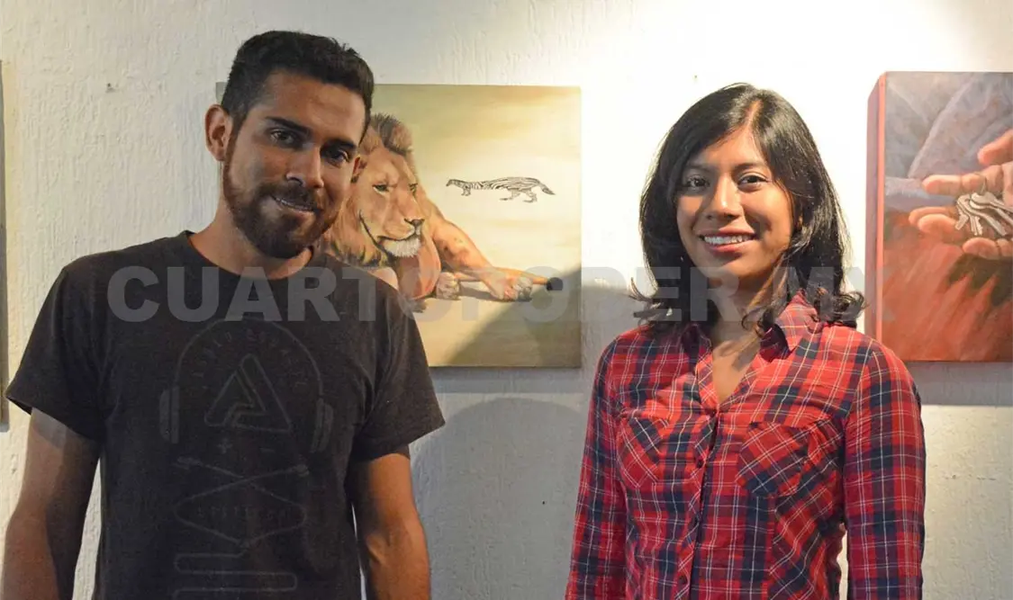 Samuel Flores y Deidy Vicente, organizadores de la exposición. Darwin Mendoza