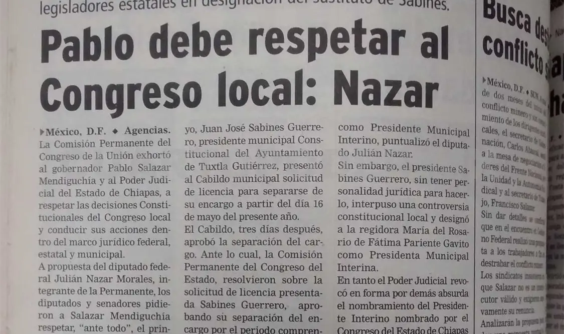 Siniestro pasado: Pablo debe respetar al Congreso local: Nazar