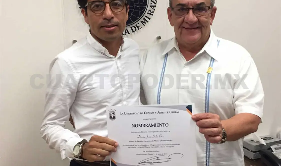 Julio Solís Cruz forma parte del Consejo Editorial de la Unicach. Cortesía