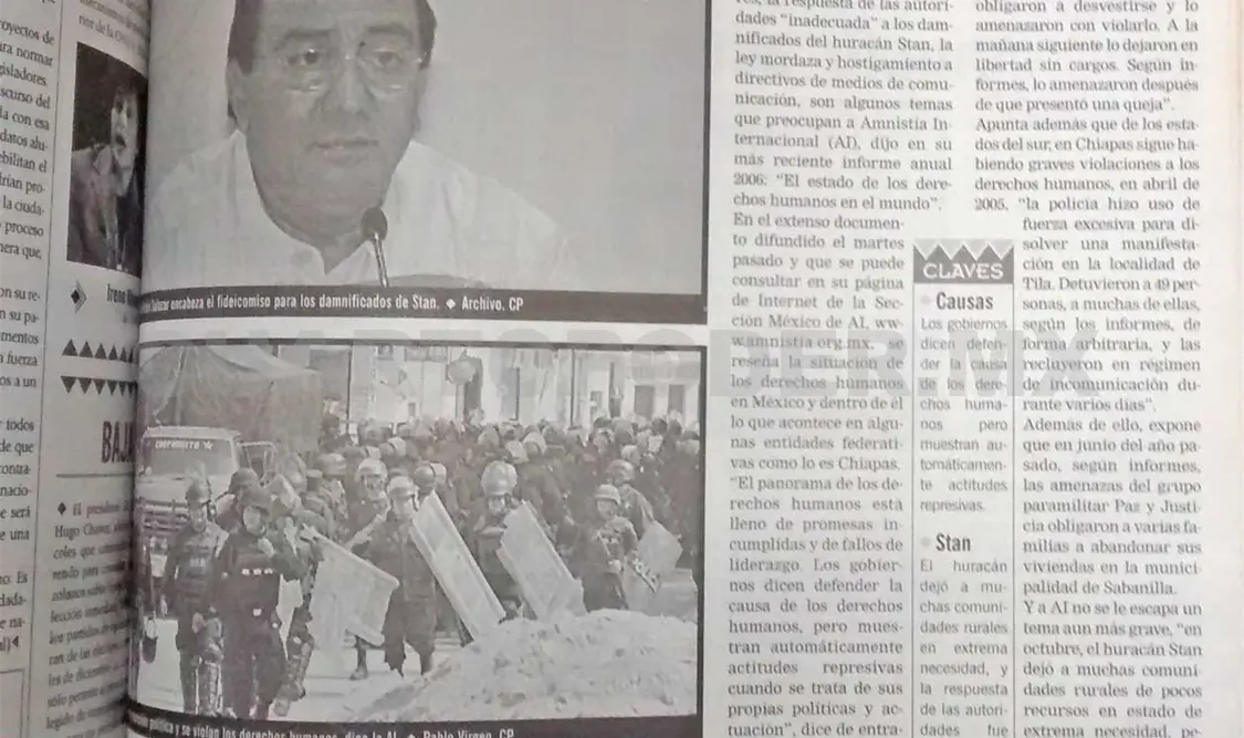Siniestro pasado: Chiapas, en la mira de AI
